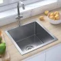 Fregadero de cocina hecho a mano acero inoxidable de vidaXL, Fregaderos - Ref: Foro24-51500, Precio: 82,34 €, Descuento: %