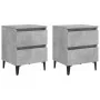 Mesitas de noche 2 uds contrachapada gris hormigón 40x35x50 cm de vidaXL, Mesitas de noche - Ref: Foro24-805878, Precio: 85,7...