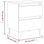 Mesitas de noche 2 uds contrachapada gris hormigón 40x35x50 cm de vidaXL, Mesitas de noche - Ref: Foro24-805878, Precio: 85,7...