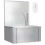 Fregadero lavamanos con grifo y dispensador de jabón acero inox de vidaXL, Fregaderos - Ref: Foro24-51114, Precio: 222,14 €, ...