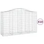 Cestas gaviones 18 uds forma de arco hierro 200x50x120/140 cm de vidaXL, Maceteros y jardineras - Ref: Foro24-3145675, Precio...