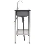 Double bowl camping sink and stainless steel faucet by vidaXL, Sinks - Ref: Foro24-151211, Price: 177,98 €, Discount: %