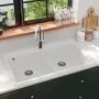 Built-in two-bowl cream white granite sink by vidaXL, Sinks - Ref: Foro24-141677, Price: 365,25 €, Discount: %