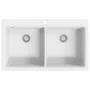 Built-in two-bowl cream white granite sink by vidaXL, Sinks - Ref: Foro24-141677, Price: 365,25 €, Discount: %