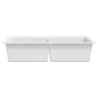 Fregadero encastrable de granito blanco crema de dos cubetas de vidaXL, Fregaderos - Ref: Foro24-141677, Precio: 388,28 €, De...