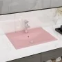 Luxury sink with ceramic faucet 60x46 cm matte pink by vidaXL, Sinks - Ref: Foro24-147021, Price: 100,95 €, Discount: %