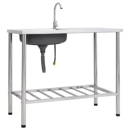 Single bowl camping sink and stainless steel faucet by vidaXL, Sinks - Ref: Foro24-151214, Price: 206,50 €, Discount: %