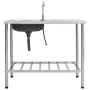 Campingspüle mit einem Becken und Wasserhahn aus Edelstahl von vidaXL, Sinkt - Ref: Foro24-151214, Preis: 211,69 €, Rabatt: %