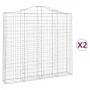 Gabion baskets 2 pcs arc shape iron 200x30x180/200 cm by vidaXL, Pots and planters - Ref: Foro24-3145514, Price: 254,32 €, Di...