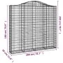 Gabion baskets 2 pcs arc shape iron 200x30x180/200 cm by vidaXL, Pots and planters - Ref: Foro24-3145514, Price: 254,32 €, Di...