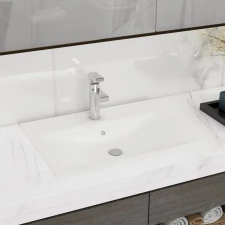 Luxury washbasin with ceramic faucet 60x46 cm matte white by vidaXL, Sinks - Ref: Foro24-147020, Price: 92,55 €, Discount: %
