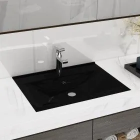 Luxuriöses Waschbecken mit Keramik-Matt-Schwarzem Wasserhahnloch 60x46 cm von vidaXL, Sinkt - Ref: Foro24-147030, Preis: 92,3...