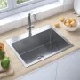 Handgefertigte Küchenspüle aus Edelstahl von vidaXL, Sinkt - Ref: Foro24-51512, Preis: 113,36 €, Rabatt: %