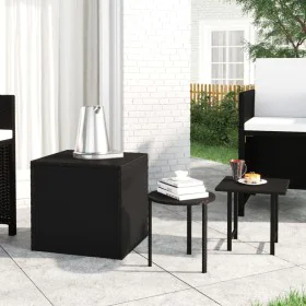 Side tables 3 pieces black synthetic rattan by vidaXL, Side tables - Ref: Foro24-319386, Price: 41,01 €, Discount: %