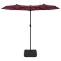 Double umbrella with red burgundy LED lights 316x240 cm by vidaXL, Umbrellas - Ref: Foro24-362973, Price: 149,77 €, Discount: %