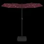 Double umbrella with red burgundy LED lights 316x240 cm by vidaXL, Umbrellas - Ref: Foro24-362973, Price: 149,77 €, Discount: %
