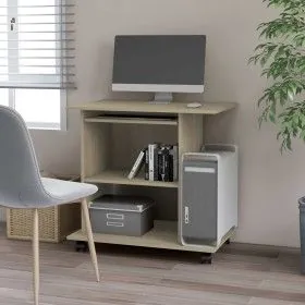 Oak-colored plywood computer table 80x50x75 cm by vidaXL, Desks - Ref: Foro24-802897, Price: 73,01 €, Discount: %