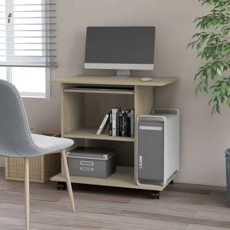 Computertisch aus eichenfarbenem Sperrholz, 80 x 50 x 75 cm von vidaXL, Schreibtische - Ref: Foro24-802897, Preis: 68,93 €, R...