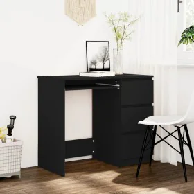 Schwarzer Sperrholz-Schreibtisch 90x45x76 cm von vidaXL, Schreibtische - Ref: Foro24-801374, Preis: 89,49 €, Rabatt: %