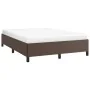 Estructura de cama de cuero sintético marrón 140x190 cm de vidaXL, Camas y somieres - Ref: Foro24-347248, Precio: 133,25 €, D...