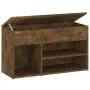 Schuhbank aus geräuchertem Eichensperrholz, 80 x 30 x 45 cm von vidaXL, Schuhregale und Schuhorganisatoren - Ref: Foro24-8160...