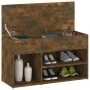 Schuhbank aus geräuchertem Eichensperrholz, 80 x 30 x 45 cm von vidaXL, Schuhregale und Schuhorganisatoren - Ref: Foro24-8160...