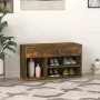 Schuhbank aus geräuchertem Eichensperrholz, 80 x 30 x 45 cm von vidaXL, Schuhregale und Schuhorganisatoren - Ref: Foro24-8160...