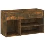 Schuhbank aus geräuchertem Eichensperrholz, 80 x 30 x 45 cm von vidaXL, Schuhregale und Schuhorganisatoren - Ref: Foro24-8160...