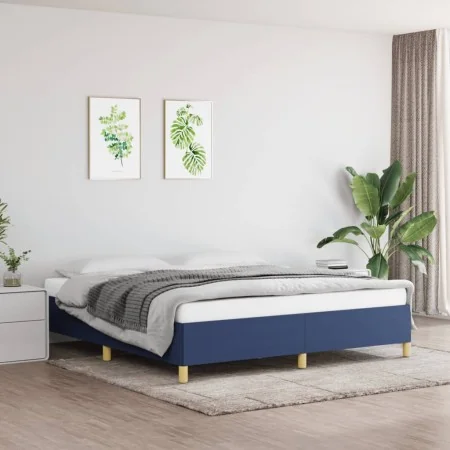 Blauer Stoffbettrahmen 160x200 cm von vidaXL, Betten und Lattenroste - Ref: Foro24-3120975, Preis: 127,10 €, Rabatt: %
