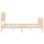 Bed frame with solid wood headboard 140x200 cm by vidaXL, Beds and slatted bases - Ref: Foro24-3193466, Price: 124,61 €, Disc...