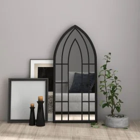 Black iron mirror for indoor use 100x45 cm by vidaXL, Mirrors - Ref: Foro24-3093524, Price: 107,99 €, Discount: %