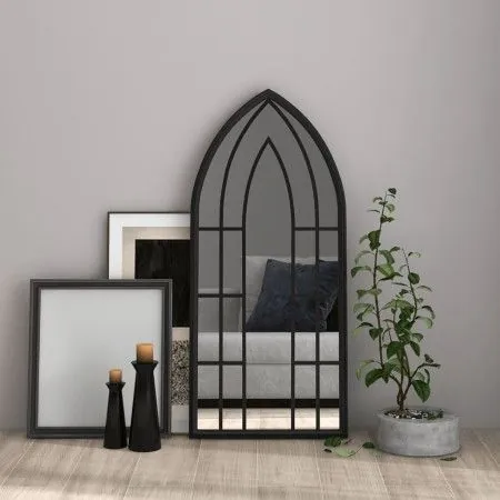 Black iron mirror for indoor use 100x45 cm by vidaXL, Mirrors - Ref: Foro24-3093524, Price: 107,99 €, Discount: %