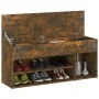 Banco zapatero madera contrachapada roble ahumado 105x30x45 cm de vidaXL, Zapateros y organizadores de calzado - Ref: Foro24-...