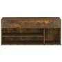 Banco zapatero madera contrachapada roble ahumado 105x30x45 cm de vidaXL, Zapateros y organizadores de calzado - Ref: Foro24-...