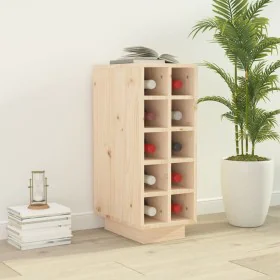 Solid pine wood wine rack 23x34x61 cm by vidaXL, Wine racks - Ref: Foro24-820971, Price: 65,29 €, Discount: %