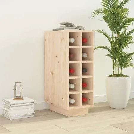 Solid pine wood wine rack 23x34x61 cm by vidaXL, Wine racks - Ref: Foro24-820971, Price: 65,28 €, Discount: %