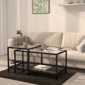 2-piece black tempered glass coffee table by vidaXL, Side tables - Ref: Foro24-331614, Price: 109,82 €, Discount: %