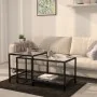 2-piece black tempered glass coffee table by vidaXL, Side tables - Ref: Foro24-331614, Price: 109,82 €, Discount: %