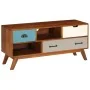 TV stand with 3 solid acacia wood drawers 110x35x50 cm by vidaXL, TV Furniture - Ref: Foro24-247936, Price: 179,99 €, Discoun...