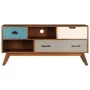 TV stand with 3 solid acacia wood drawers 110x35x50 cm by vidaXL, TV Furniture - Ref: Foro24-247936, Price: 179,99 €, Discoun...