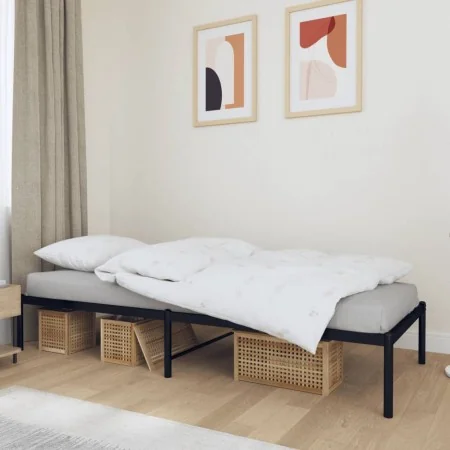 Estructura de cama metal negro 75x190 cm de vidaXL, Camas y somieres - Ref: Foro24-350836, Precio: 65,30 €, Descuento: %