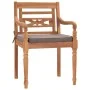 Batavia chairs 2 units solid teak wood with dark gray cushions by vidaXL, Garden chairs - Ref: Foro24-316029, Price: 257,57 €...