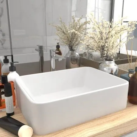Matte white luxury ceramic sink 41x30x12 cm by vidaXL, Sinks - Ref: Foro24-147042, Price: 74,34 €, Discount: %