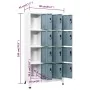 Light gray and dark gray steel locker 90x45x180 cm by vidaXL, Lockers and storage cabinets - Ref: Foro24-339819, Price: 324,8...