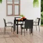 Garden chairs with cushions, 4 units, black synthetic rattan by vidaXL, Garden sets - Ref: Foro24-319879, Price: 268,74 €, Di...