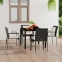 Gartenstühle mit Kissen 4 Einheiten synthetisches Rattan schwarz von vidaXL, Gartensets - Ref: Foro24-319879, Preis: 268,74 €...