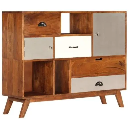 Sideboard aus massivem Akazienholz, 115 x 35 x 86 cm von vidaXL, Sideboards - Ref: Foro24-247938, Preis: 221,30 €, Rabatt: %
