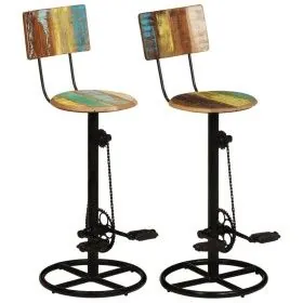 Kitchen stools 2 units recycled solid wood by vidaXL, Kitchen stools - Ref: Foro24-338219, Price: 232,84 €, Discount: %