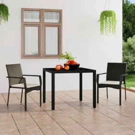 Garden chairs with cushions 2 units black synthetic rattan by vidaXL, Garden chairs - Ref: Foro24-319881, Price: 117,60 €, Di...