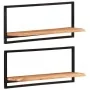 Wall shelves 2 units solid acacia wood 80x25x35 cm by vidaXL, Shelves and shelves - Ref: Foro24-338458, Price: 77,40 €, Disco...